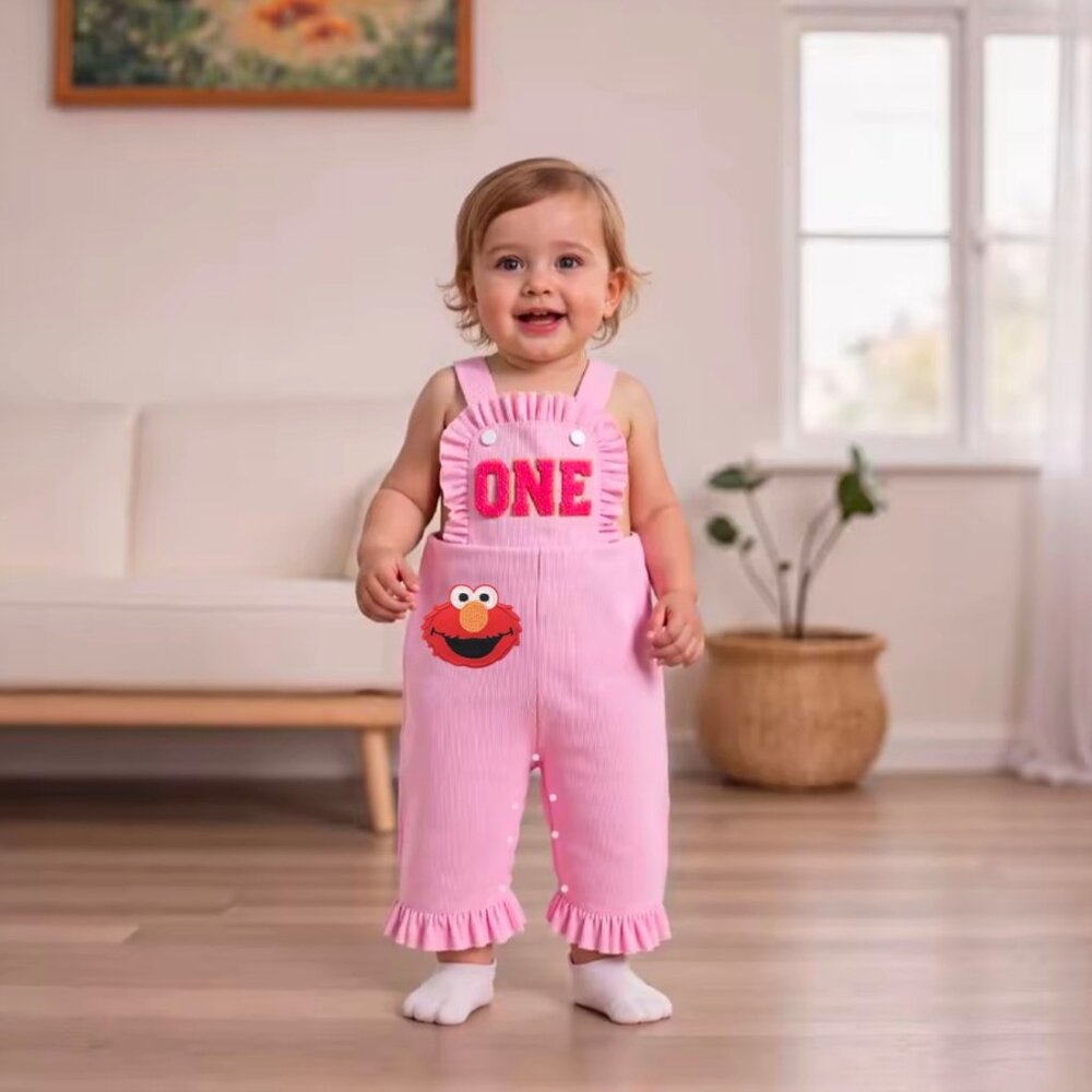 Elmo Overalls Sesame Street Jumpsuit First Birthday Elmo Bodysuit clothes